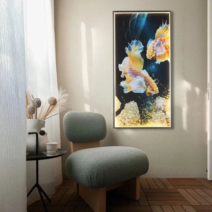 DecorBites™ Gold Fish LED Picture Wall Light for Home Decor & Bedroom Aisle