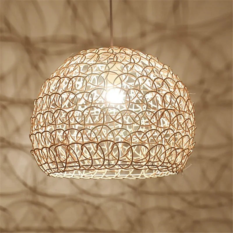 DecorBites™ Hand Woven Rattan Pendant Lights Chandelier Bamboo Modern Living Room Decor