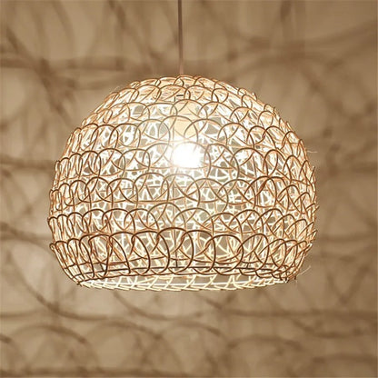 DecorBites™ Hand Woven Rattan Pendant Lights Chandelier Bamboo Modern Living Room Decor