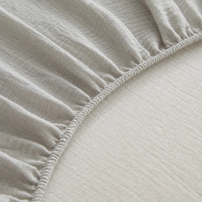 ملاءة سرير قطنية مُجهزة من DecorBites™: خيوط مجعدة، مريحة من Nordic، غطاء سرير لجميع المواسم