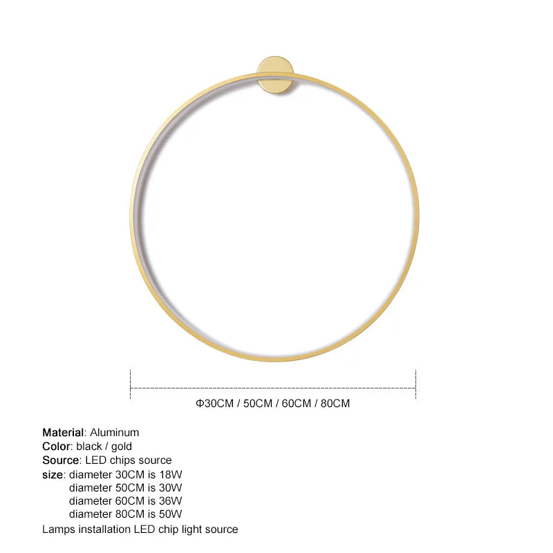 DecorBites™ LED Wall Lights for Modern Circle Decor in Bedroom, Living Room, Restaurant