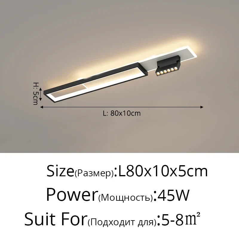 DecorBites™ Acrylic LED Chandelier with Spotlights, Black/Gold, Living Room Bedroom Lighting