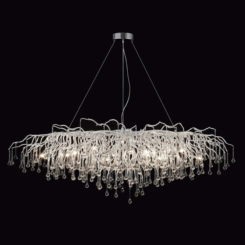 DecorBites™ Crystal Water Drop Branch Chandelier LED Lighting Fixture for Hall Living Room
