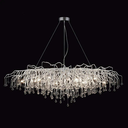 DecorBites™ Crystal Water Drop Branch Chandelier LED Lighting Fixture for Hall Living Room