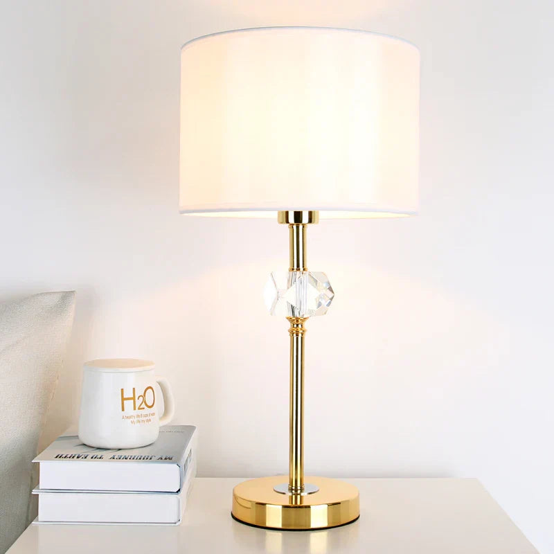 DecorBites™ Golden Crystal Bedside Lamp: Modern, Cozy, Romantic Night Light