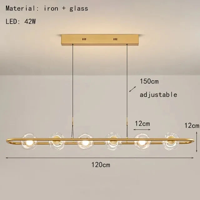 DecorBites™ Glass LED Chandelier Pendant Light for Home Bedroom Foyer Lighting