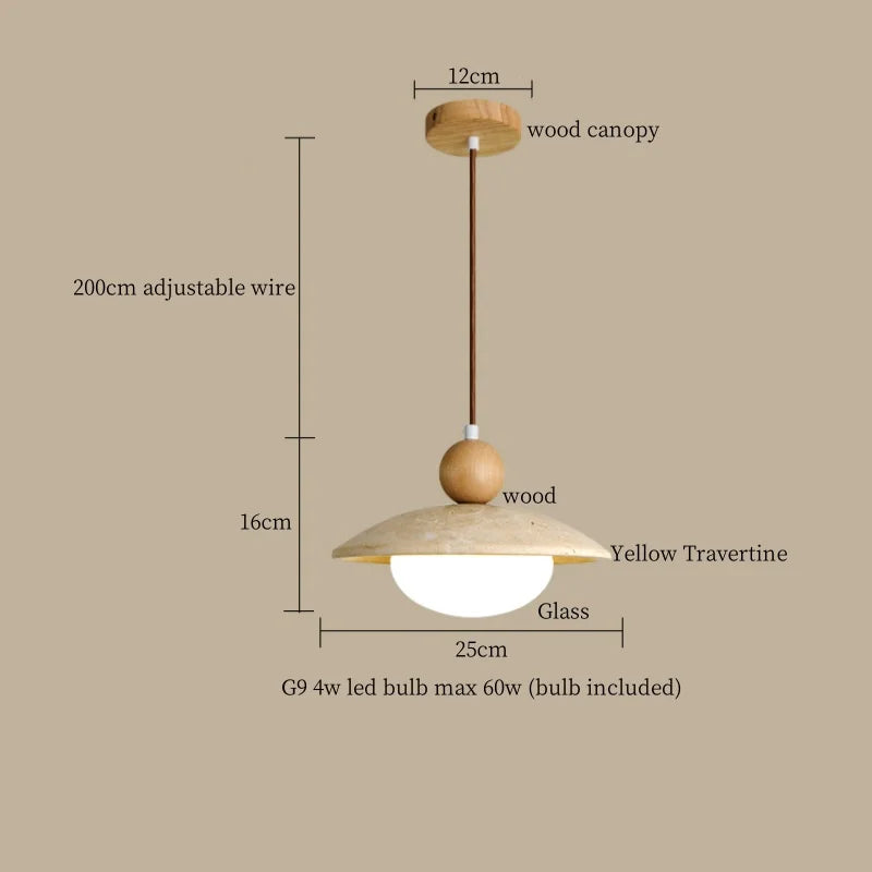 Decorbites™ LED Gelbe Travertin-Hängeleuchte für Vintage-Heimdekoration
