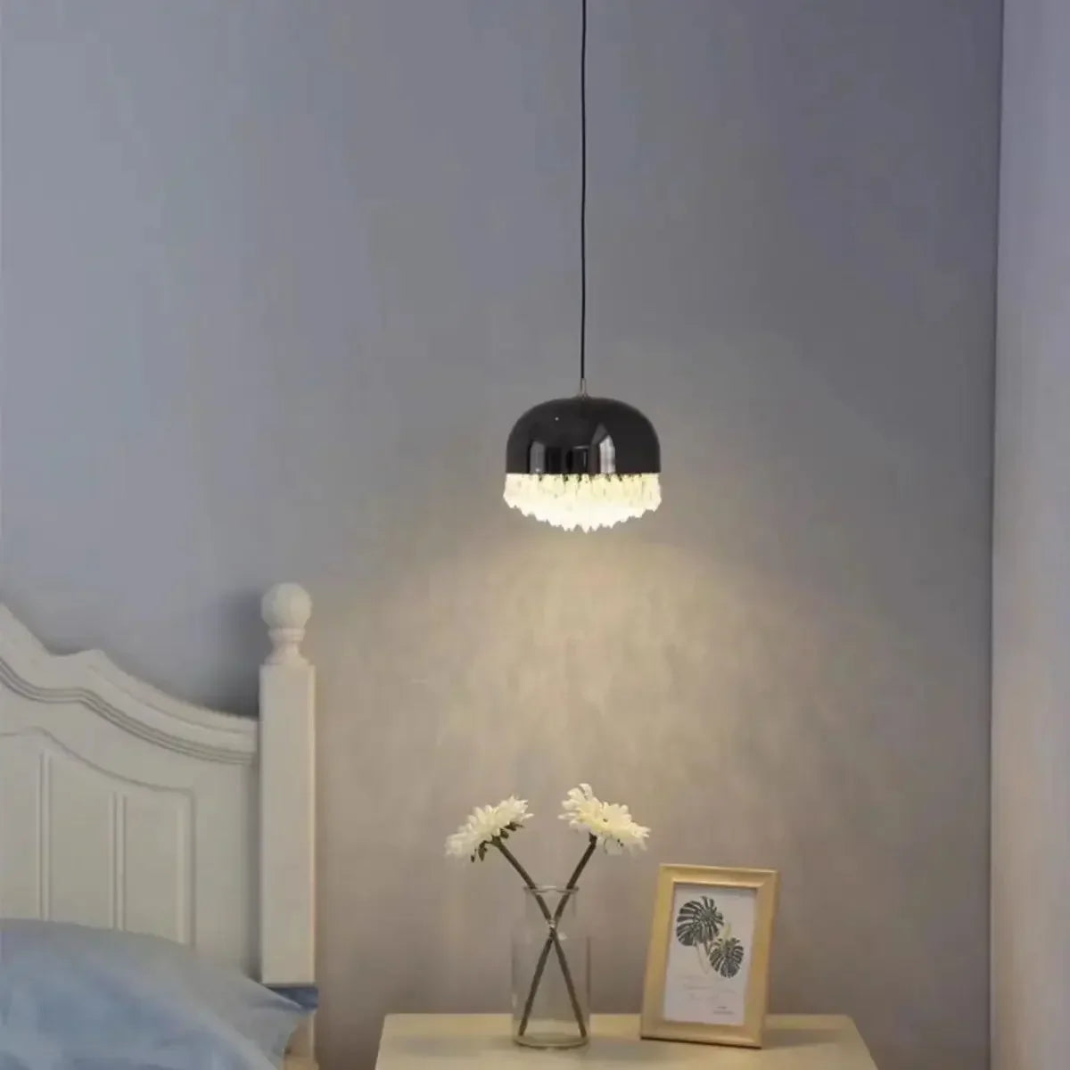 DecorBites™ Crystal Tassel Chandelier for Bedroom Dining Room Bedside Glass Pendant Light