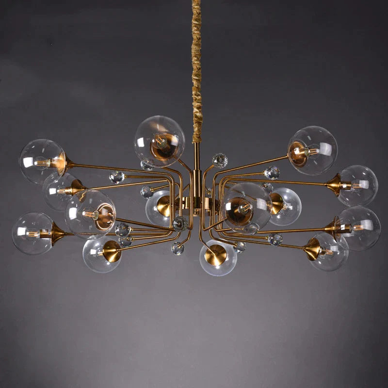 DecorBites™ Glass Bubble Chandelier: Luxury LED Glass Ball Suspension Lamp for Living Room, Bedroom, and Shop