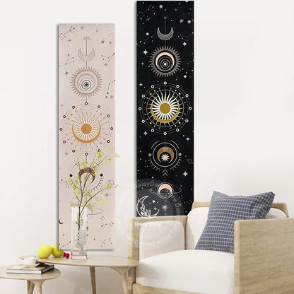 Moon Phase Starry Sky Tapestry Wall Hanging for Mystical Home Decor by Decobites