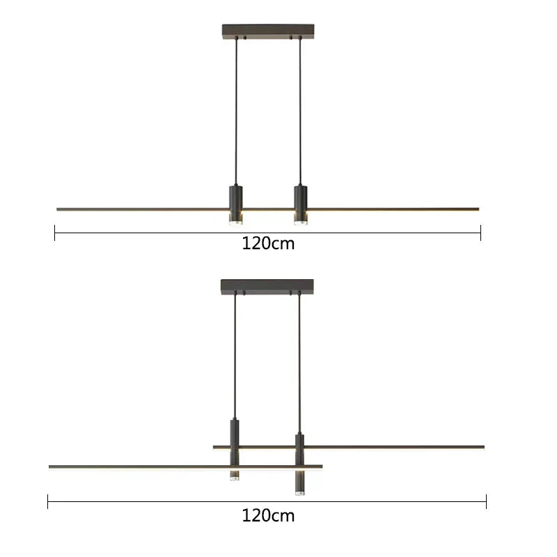 ثريا جزيرة غرفة الطعام LED باللونين الأسود والذهبي من DecorBites™: مصباح معلق عصري بسيط للمطبخ