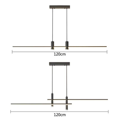 ثريا جزيرة غرفة الطعام LED باللونين الأسود والذهبي من DecorBites™: مصباح معلق عصري بسيط للمطبخ