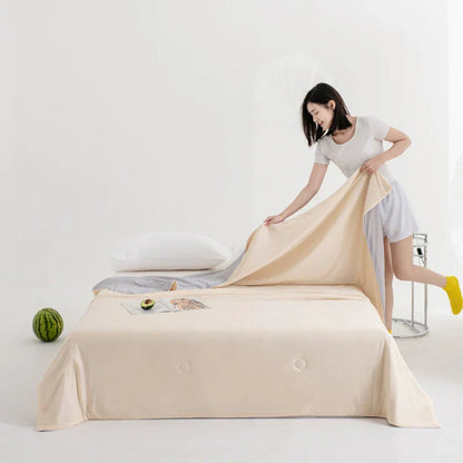 لحاف صيفي من الألياف الباردة من DecorBites™: بطانية خفيفة ناعمة وجيدة التهوية وقابلة للغسل في الغسالة