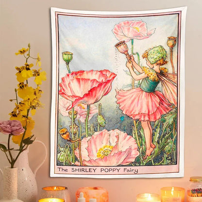 Decobites Psychedelic Flower Fairy Tapestry Wall Hanging - Bohemian Bedroom Decor