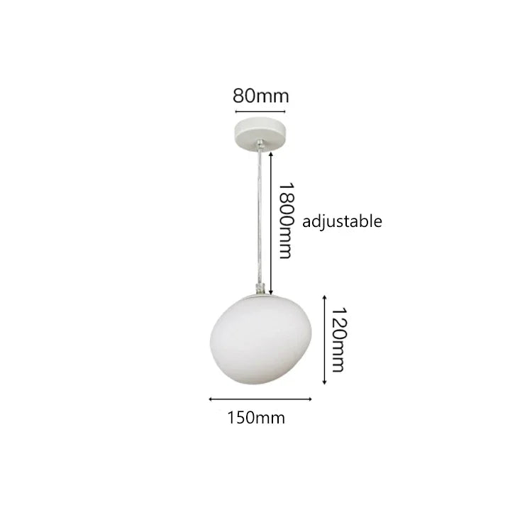 DecorBites™ Gregg Pendant Lamp: White Bubble Glass Italian Design for Home, Kitchen, Restaurant