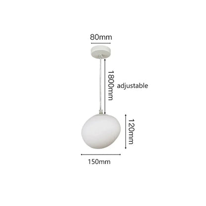 DecorBites™ Gregg Pendant Lamp: White Bubble Glass Italian Design for Home, Kitchen, Restaurant