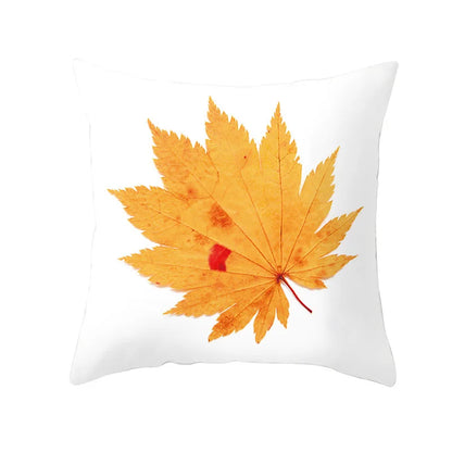 DecorBites™ Autumn Maple Leaves Pillow Cases Short Plush Cushion Cover Sofa Pillowslip