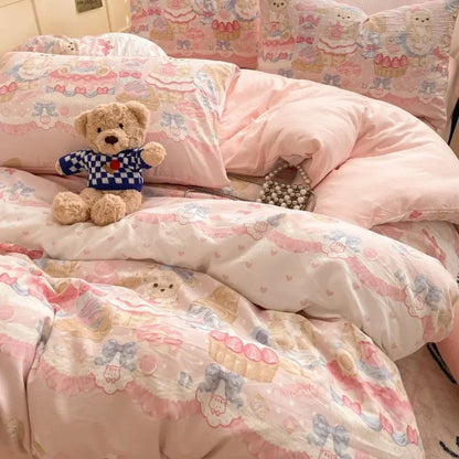 طقم لحاف قطني مريح مطبوع عليه رسوم متحركة من DecorBites™ للبالغين