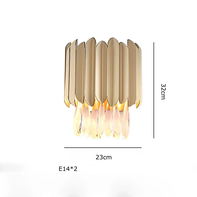 Lámpara colgante de cristal dorado en forma de gota de agua Decorbites™ - Lámpara de suspensión negra