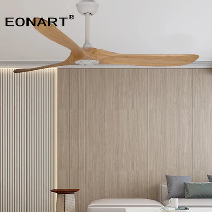 مروحة سقف ديكوربايتس™ 60 بوصة من الخشب الصلب بدون إضاءة وجهاز تحكم عن بعد