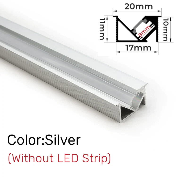 DecorBites™ Invisible LED Aluminum Profile with Milky Cover for Cabinet Shelf Lighting