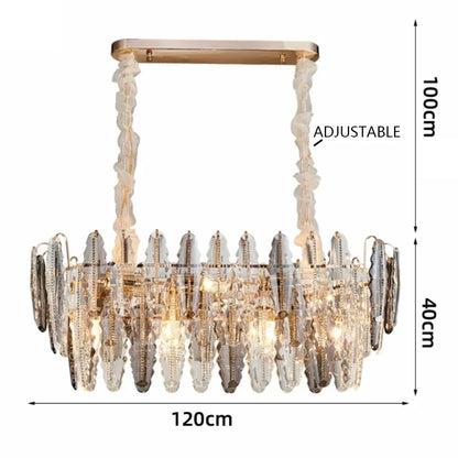 DecorBites™ LED Leaf Chandelier: Modern Living Room Decor Lighting for Duplex Rotating Stairs