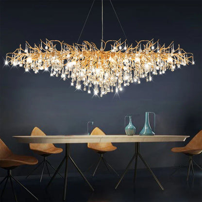 DecorBites™ Crystal Tree Branch Chandelier: Luxury LED Pendant Light for Elegant Living Spaces