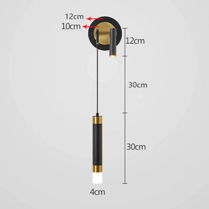 DecorBites™ Gold LED Wall Lamp: Luxurious Nordic Spotlight for Home Bedside, Living Room, Bed Wall Light