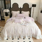 Afralia Pink French Princess Bedding Set, Queen Size, Soft & Cozy with Lace Ruffles