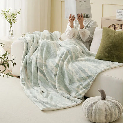 بطانية ديكوربايتس™ المخملية القطبية الصناعية بتصميم أرنب | بطانية مريحة ودافئة وفاخرة