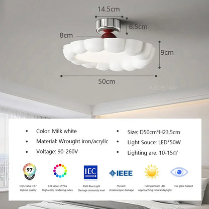 DecorBites™ Cream LED Ceiling Light for Minimalist Home Decor