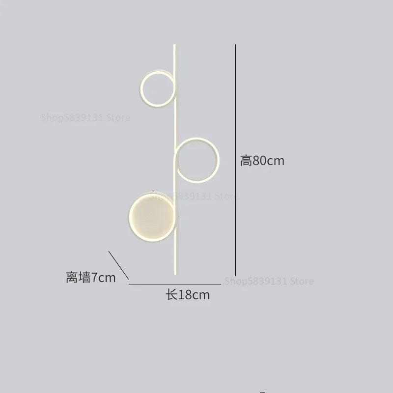 DecorBites™ Circle Straight Bar Wall Lamp | Modern Nordic LED Bedroom Living Room Decor