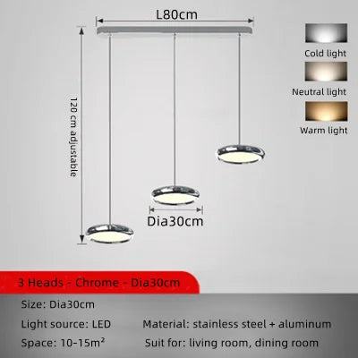 DecorBites™ Circular Dining Pendant Chandelier LED Light for Kitchen, Living Room & Bedroom