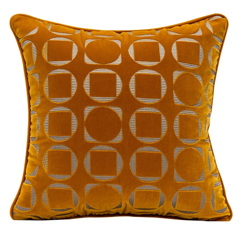 Navy Velvet Embroidered Cushion