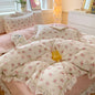 Decobites Floral Lace Ruffles Girl Bedding Set with Quilt/Duvet Cover, Sheet & Pillowcases