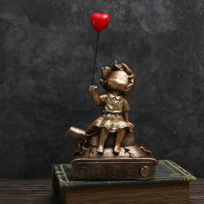 مجموعة تماثيل راتنجية على شكل فتاة بالون من DecorBites™ للديكور الداخلي