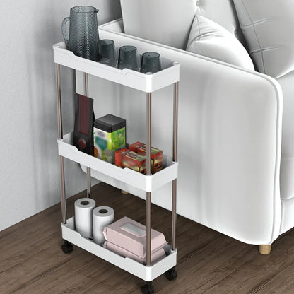 DecorBites™ Bathroom Storage Rack with Wheels - Multi-Purpose Rolling Utility Cart