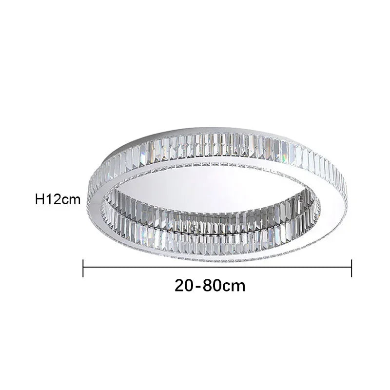 Lámpara de techo LED circular de cristal DecorBites™ para sala de estar, dormitorio y estudio modernos