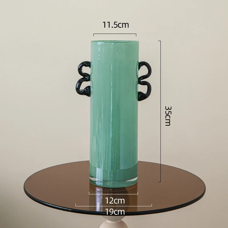 DecorBites™ Emerald Green Glass Vase Hydroponics Plant Pots Floral Room Decor