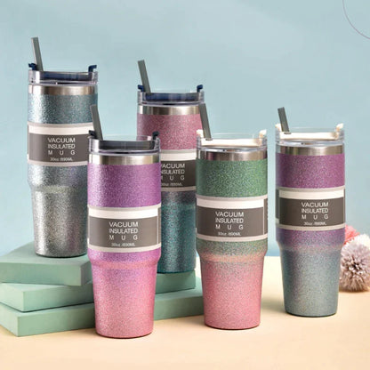 DecorBites™ Coffee Cup Thermos with Straw - Hot Drink Heat Preservation Mug