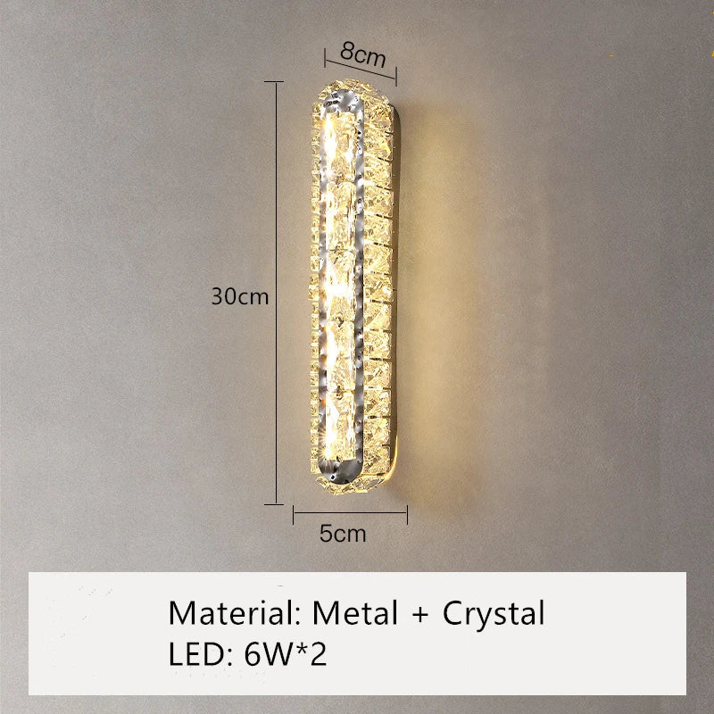 Apliques de pared DecorBites™ Crystal LED plateados | Diseño nórdico moderno para dormitorio y comedor