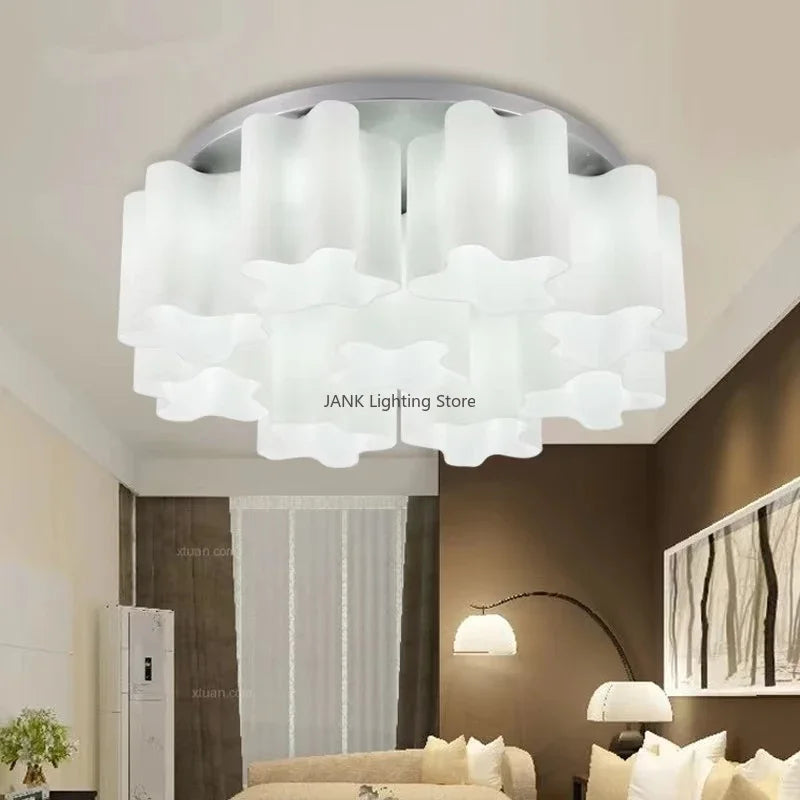 DecorBites™ Cloud Glass LED Ceiling Light: Modern Minimalist Circular Design for Bedroom, Hallway, Restaurant