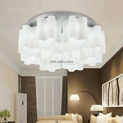 DecorBites™ Cloud Glass LED Ceiling Light: Modern Minimalist Circular Design for Bedroom, Hallway, Restaurant