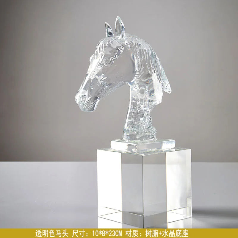 DecorBites™ Horse Head Crystal Statue - Decorative Room Sculpture