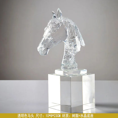 DecorBites™ Horse Head Crystal Statue - Decorative Room Sculpture