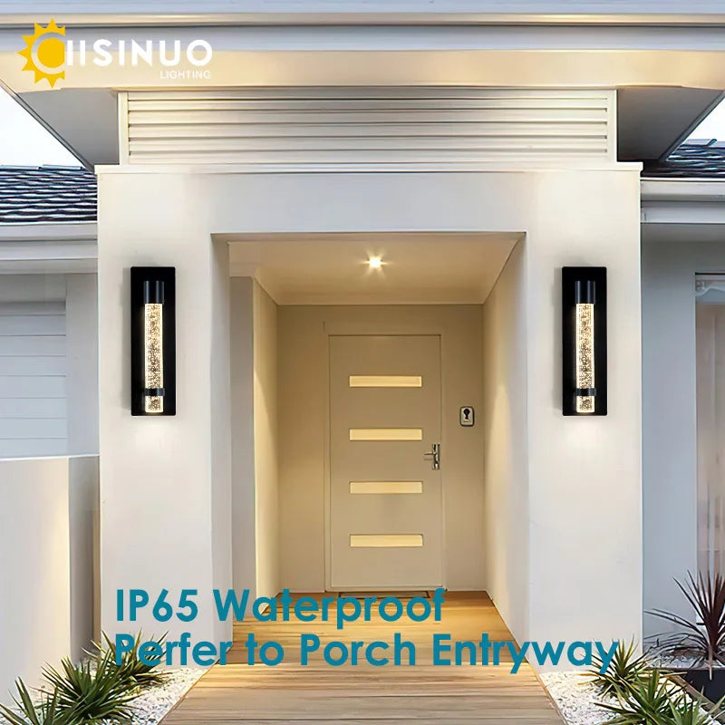 Lámpara de pared LED DecorBites™ Crystal Bubble: Iluminación exterior elegante para jardín, porche y entrada.