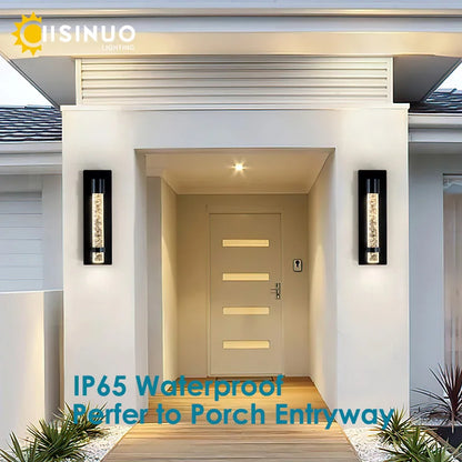 Lámpara de pared LED DecorBites™ Crystal Bubble: Iluminación exterior elegante para jardín, porche y entrada.