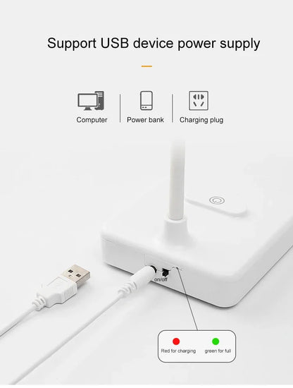 DecorBites™ LED Foldable Desk Lamp with 3-Level Color & Touch Dimmable Light