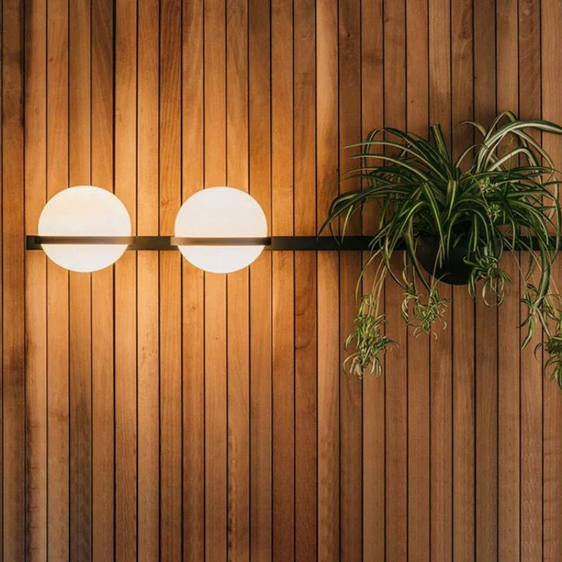 DecorBites™ Art Deco White Acrylic Ball Wall Lights with 3-Mode Dimming