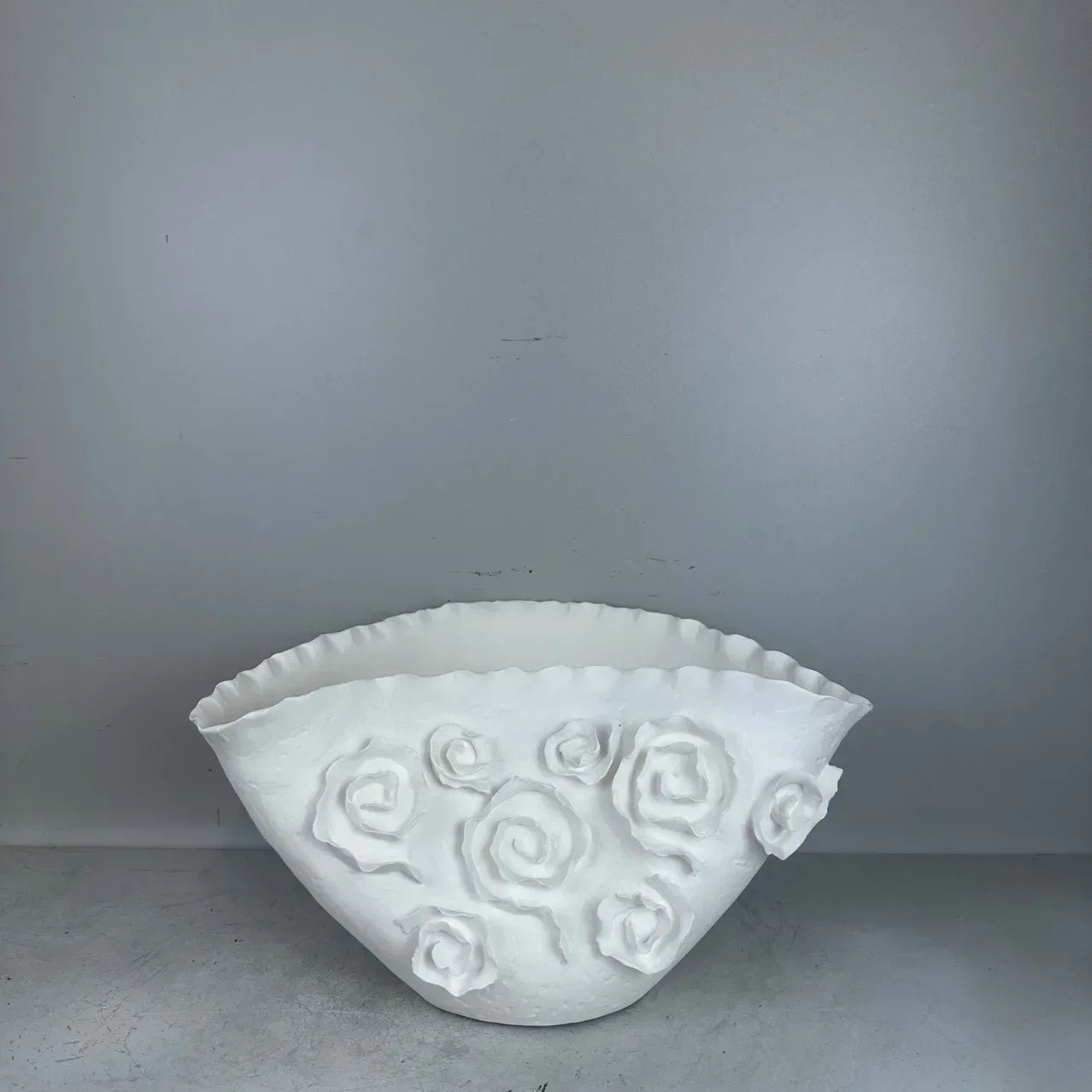 DecorBites™ Embossed Rose Ceramic Flower Vase Handmade Porcelain Craft Home Decor